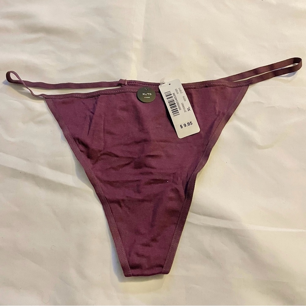 Sz XL La vie en rose women panty string purple NWT new with tag thong